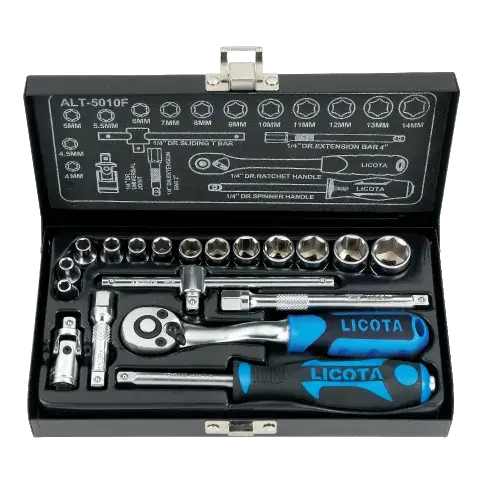 ALT5010F-LICOTA-19PCS-SOCKET-SETS-1-4-DR-6P (1) ALT5010F LICOTA 19PCS SOCKET SETS 1/4" DR 6P Tech Shen Hardware