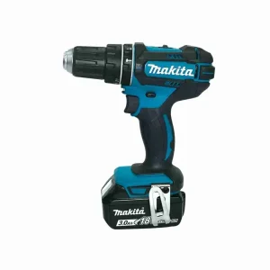 DHP482RME/ RFE/ RFX1/ Z MAKITA 13mm (1/2") 18V Cordless Hammer Driver Drill with teal and black body, 18V battery system, keyless chuck, and ergonomic handle