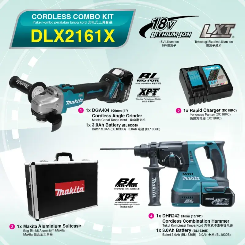 DLX2161X-_DHR242-_-DGA404_-MAKITA-18V-Cordless-Combo-kit DLX2161X MAKITA (DHR242 & DGA404) 18V Cordless Combo Kit at Tech Shen Hardware