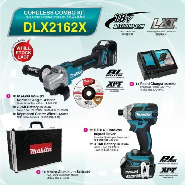 DLX2162X-_DTD148-_DGA404_-MAKITA-18V-Cordless-Combo-Kit (1) DLX2162X (DTD148 & DGA404) MAKITA 18V Cordless Combo Kit