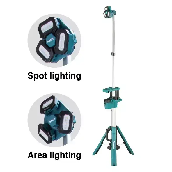 DML814-MYADML814-Makita-18V-14.4V-Cordless-Worklight DML814 (MYADML814) Makita 18V/ 14.4V Cordless Worklight featuring spot and area lighting modes