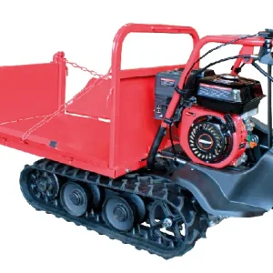 MFL320 OGAWA FARM LOADER with red cargo bed, rubber track system and gasoline engine for agricultural transport