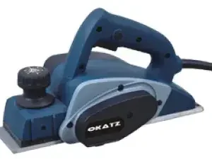 PL182.60 OKATZ PLANER electric wood planer with blue housing and depth adjustment knob for precision cutting