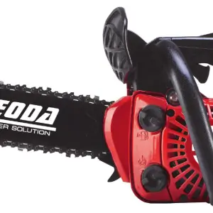 VL4312 VEODA CHAINSAW gas-powered chainsaw with red housing and professional cutting bar for heavy-duty applications