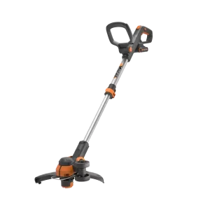 WG163E WORX cordless grass trimmer 20V 30cm with telescoping handle and orange cutting head for lawn edging