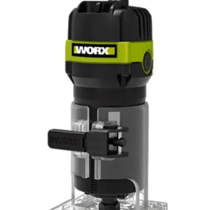 WU619.1 WORX trimmer 650W 6mm with clear base plate and black/green body for precision woodworking tasks